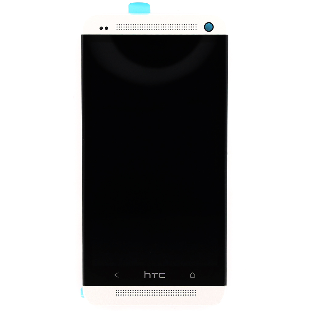 LCD Display + Dotyková Deska + Přední Kryt Silver HTC ONE (M7) 