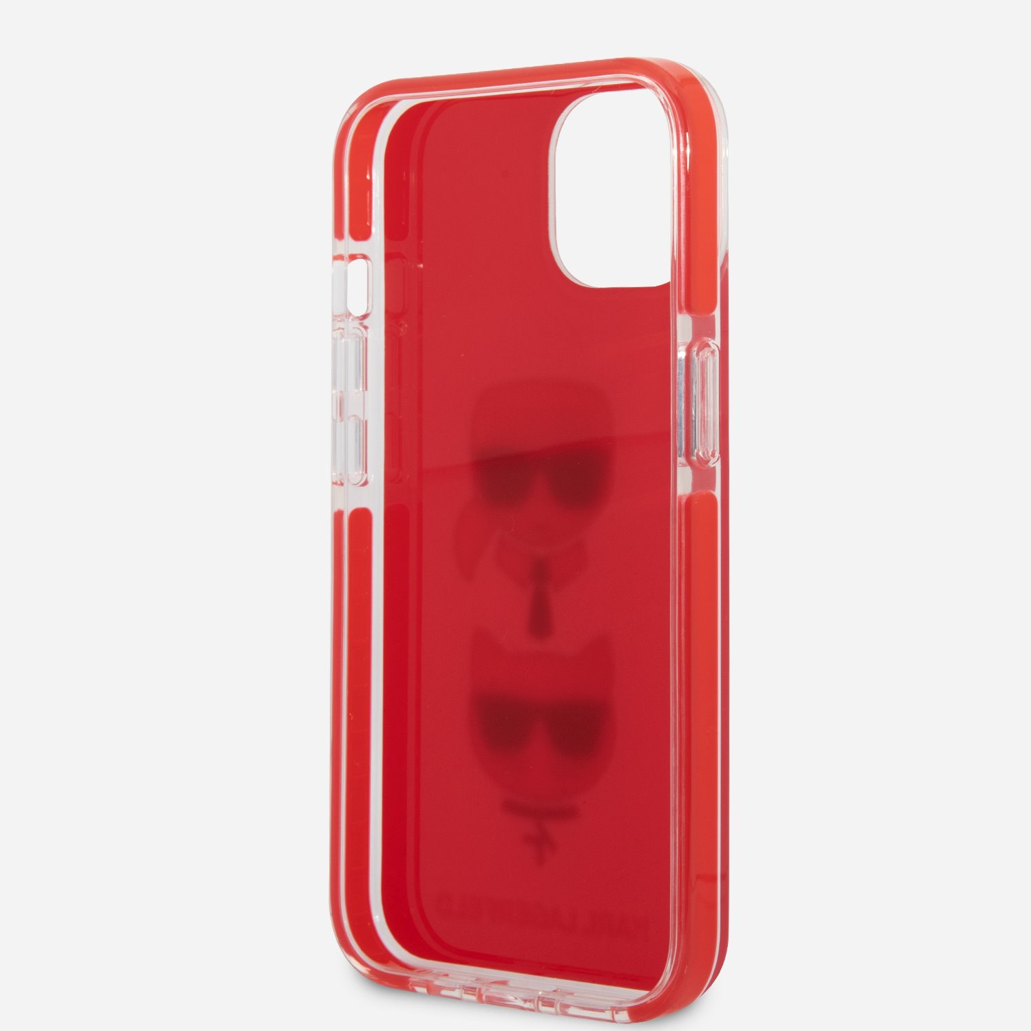 Zadní kryt Karl Lagerfeld TPE Karl and Choupette Heads pro Apple iPhone 13, červená