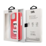 Zadní kryt Karl Lagerfeld TPE Karl and Choupette Heads pro Apple iPhone 13 mini, červená