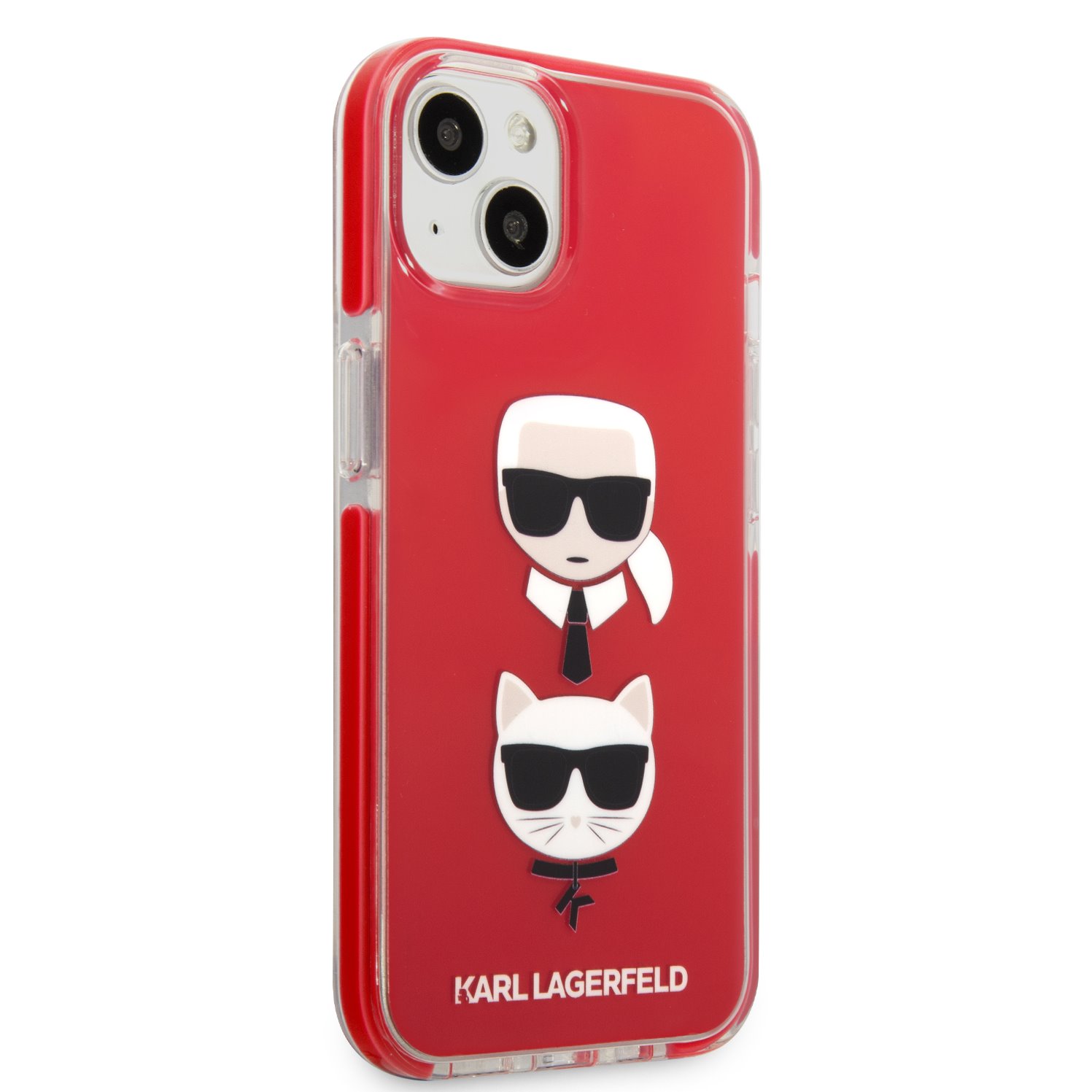 Zadní kryt Karl Lagerfeld TPE Karl and Choupette Heads pro Apple iPhone 13 mini, červená