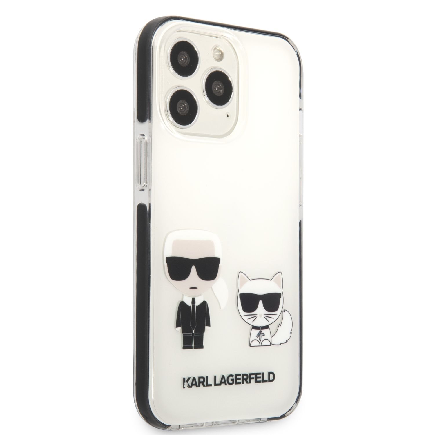 Zadní kryt Karl Lagerfeld TPE Karl and Choupette pro Apple iPhone 13 Pro, bílá