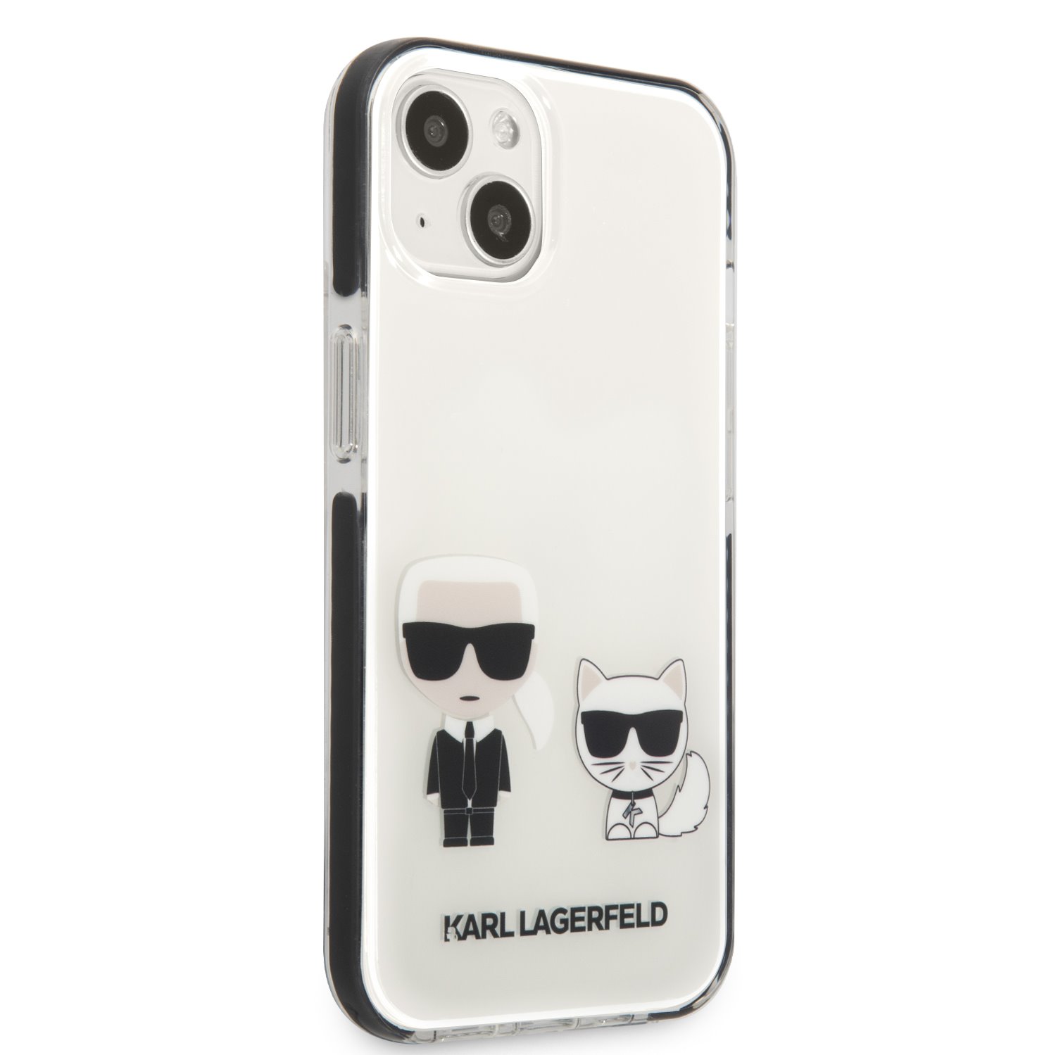 Zadní kryt Karl Lagerfeld TPE Karl and Choupette pro Apple iPhone 13, bílá