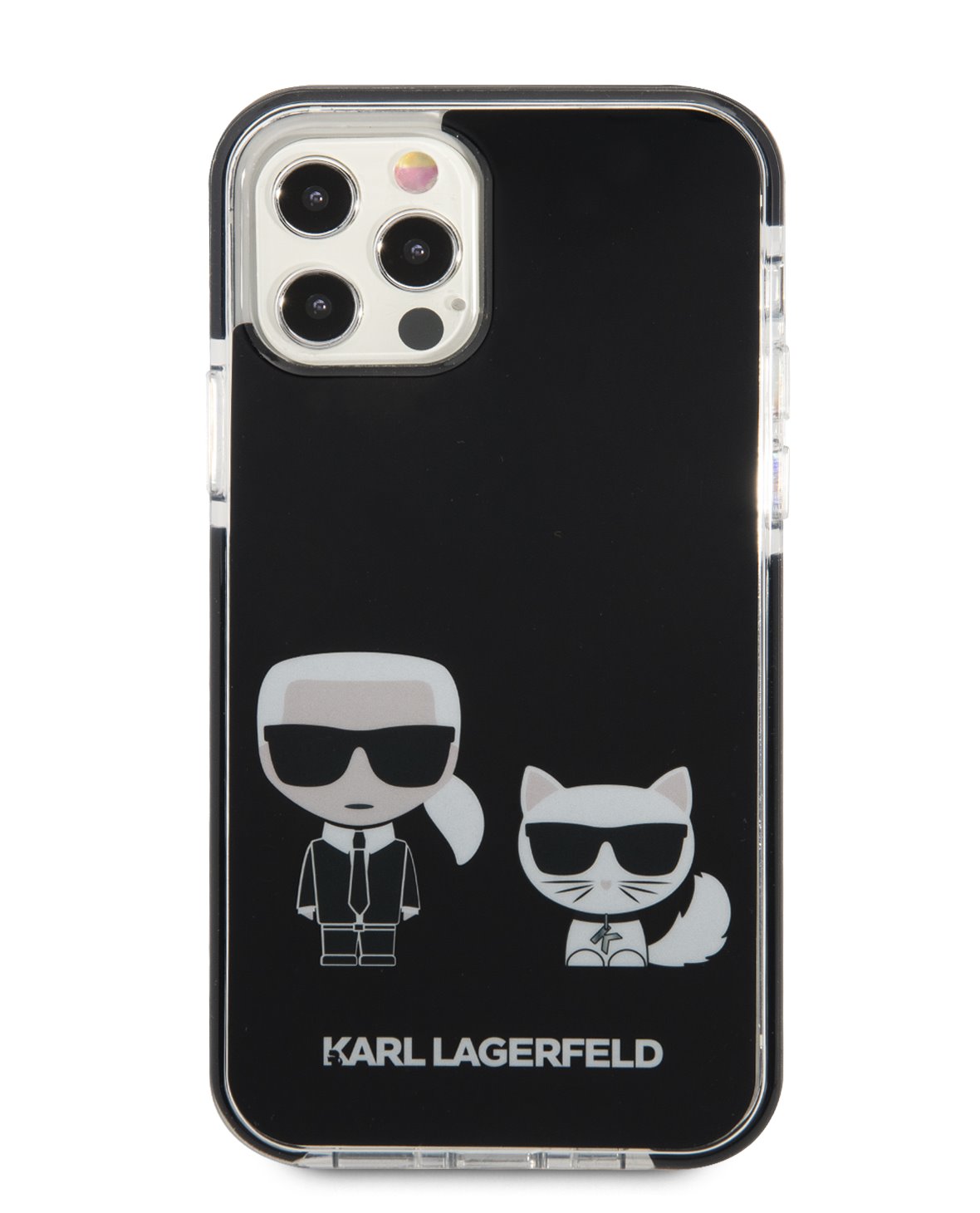 Zadní kryt Karl Lagerfeld TPE Karl and Choupette pro Apple iPhone 12/12 Pro, černá