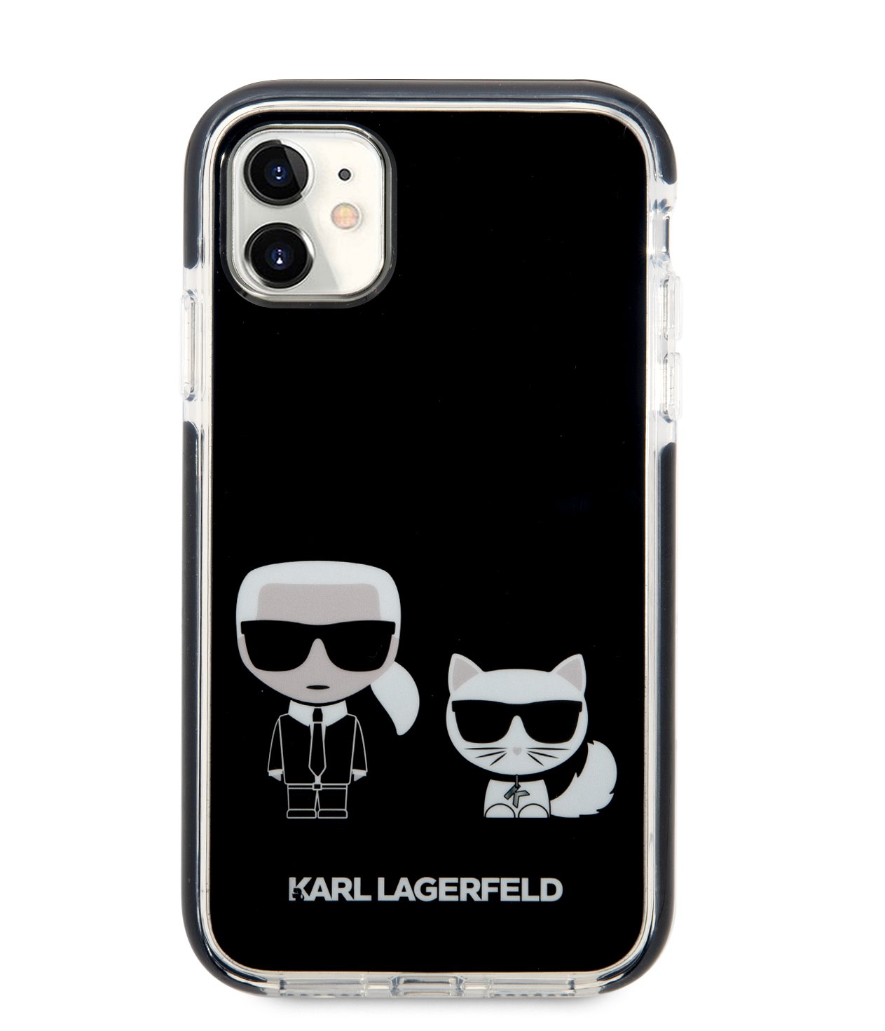 Zadní kryt Karl Lagerfeld TPE Karl and Choupette pro Apple iPhone 11, černá