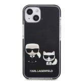 Zadní kryt Karl Lagerfeld TPE Karl and Choupette pro Apple iPhone 13, černá