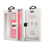 Zadní kryt Karl Lagerfeld TPE Choupette Head pro Apple iPhone 13 Pro, růžová