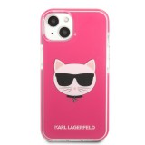 Zadní kryt Karl Lagerfeld TPE Choupette Head pro Apple iPhone 13, růžová