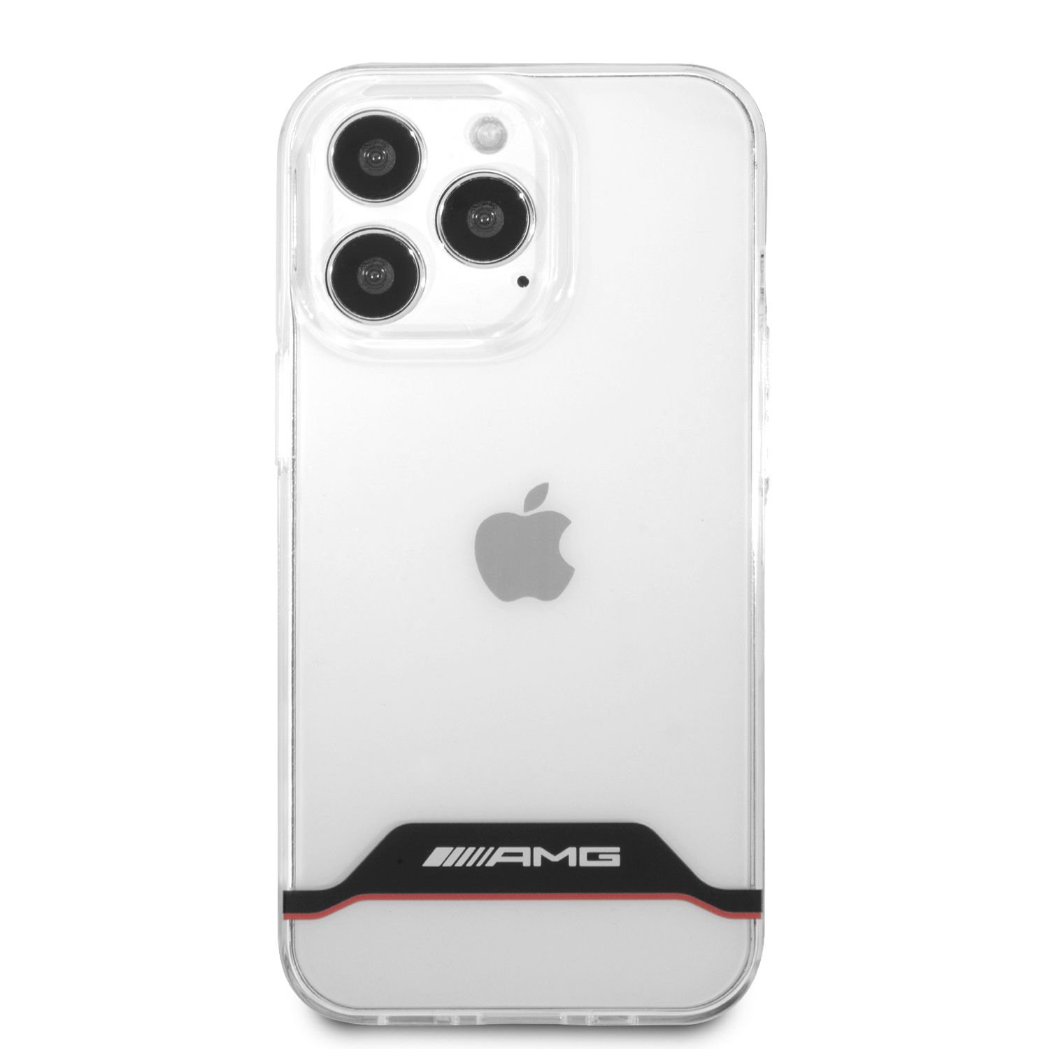 Zadní kryt AMG Stripes pro Apple iPhone 13 Pro, transparentní červená