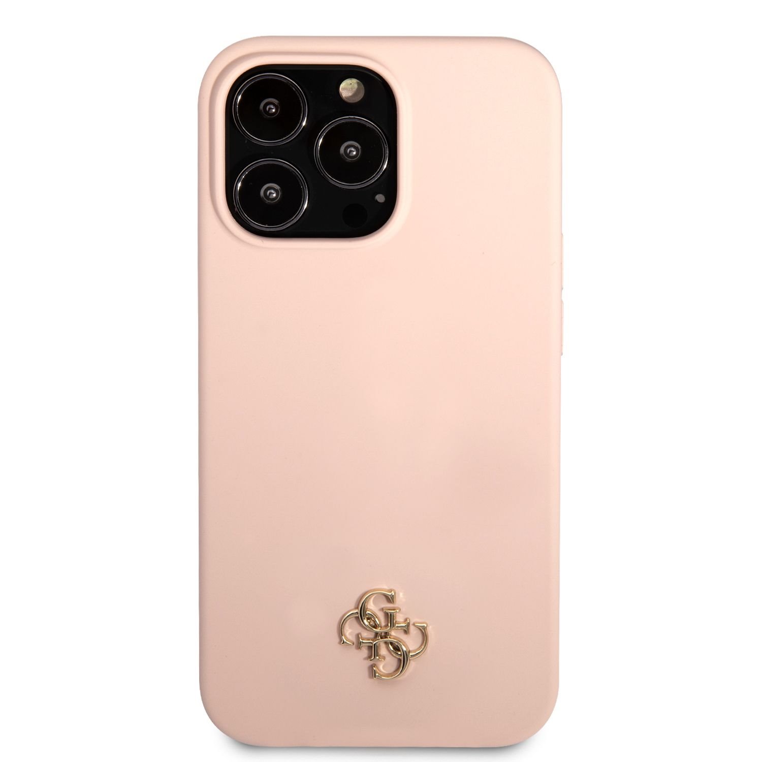 Zadní kryt Guess 4G Silicone Metal Logo pro Apple iPhone 13 Pro Max, růžová