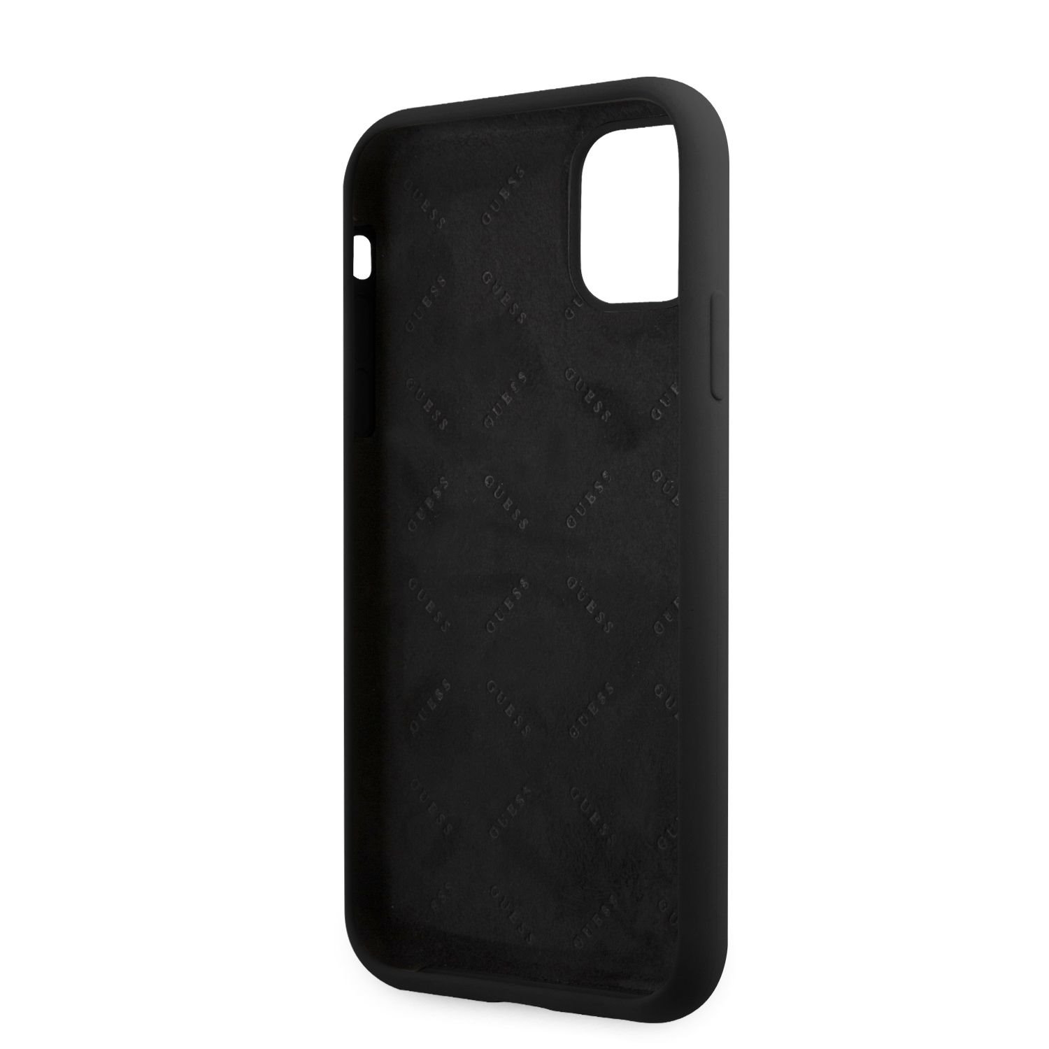 Zadní kryt Guess Silicone Line Triangle pro Apple iPhone 12/12 Pro, černá