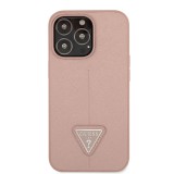 Zadní kryt Guess PU Saffiano Triangle pro Apple iPhone 13 Pro Max, růžová