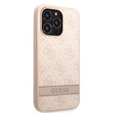 Zadní kryt Guess PU 4G Stripe pro Apple iPhone 13 Pro, růžová