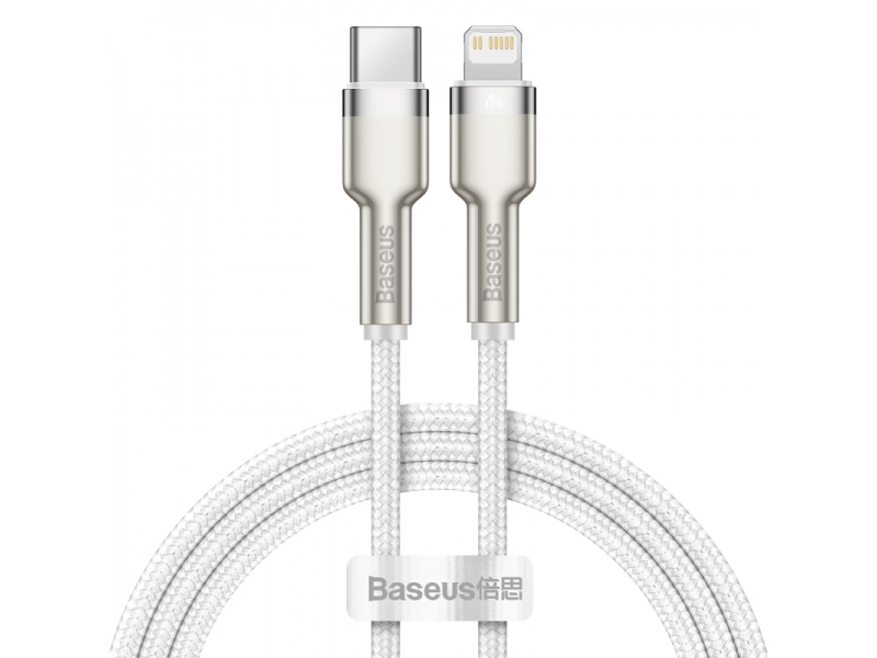 Datový kabel Baseus Cafule Series Metal Type-C/Lightning PD 20W 1m, bílá