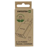 Síťový adaptér Swissten Smart IC 2x USB, 2,1A Power, bílá