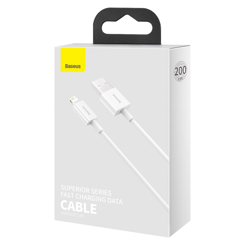 Datový kabel Baseus Superior Series Fast Charging Data Cable USB to iP 2.4A 2m, bílá