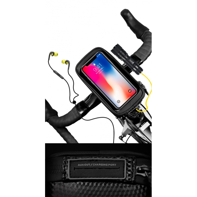 Voděodolné pouzdro WILD MAN E1 Handlebar Frame Mobile Phone Bag 6.5inch, černá