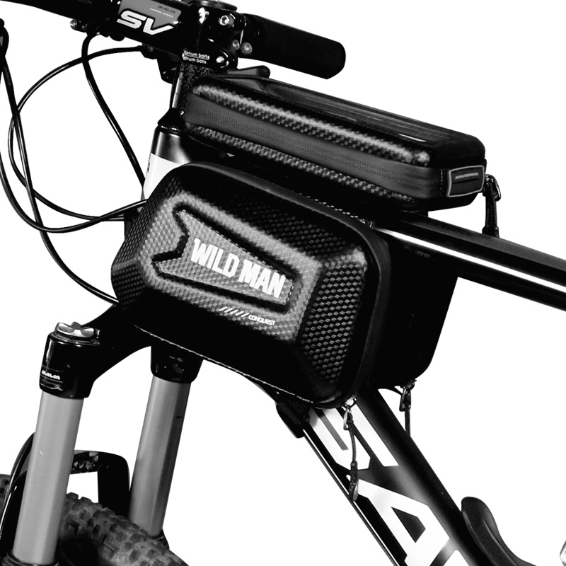Voděodolné pouzdro WILD MAN ES6 Bicycle Frame Mobile Phone Bag 7inch, černá