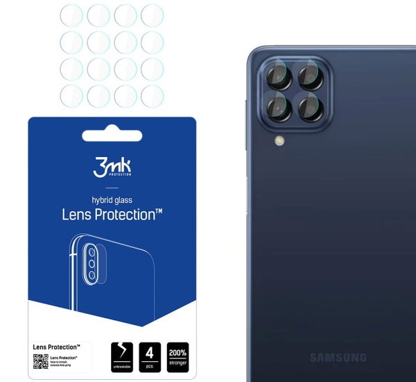 Hybridné sklo 3mk Lens ochrana kamery pre Samsung Galaxy M53 5G (4ks)