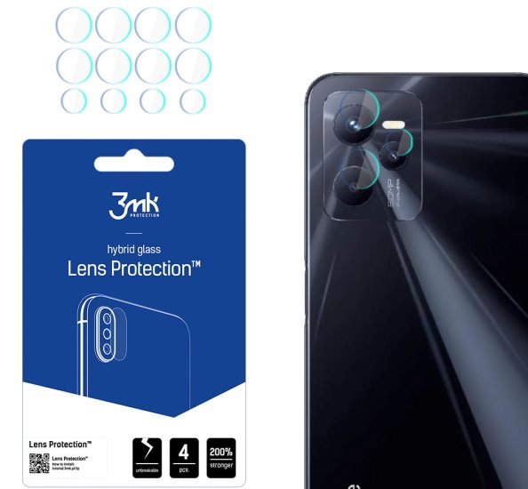 Hybridné sklo 3mk Lens ochrana kamery pre Realme C35 (4ks)