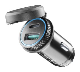 Nabíjací adaptér Interphone s konektormi USB-C a USB, 4,2 A max, čierna