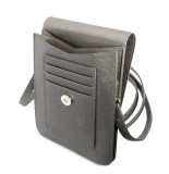 Taška Guess PU Saffiano Triangle Logo Phone Bag, šedá