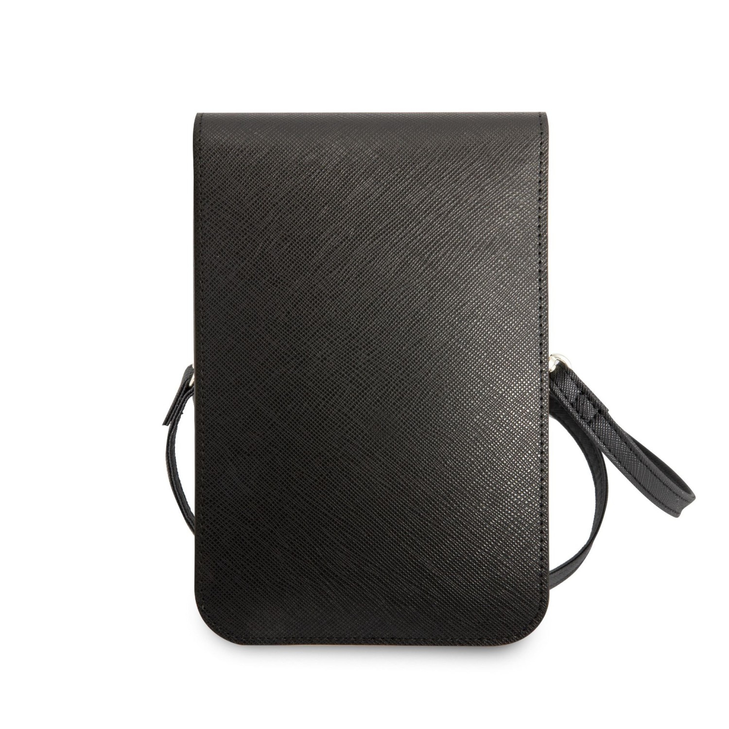 Taška Guess PU Saffiano Triangle Logo Phone Bag, černá