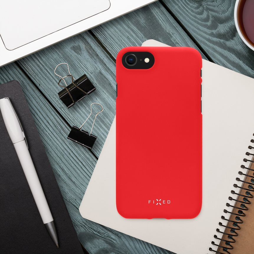 Zadní pogumovaný kryt FIXED Story pro Apple iPhone 14 Pro Max, červená