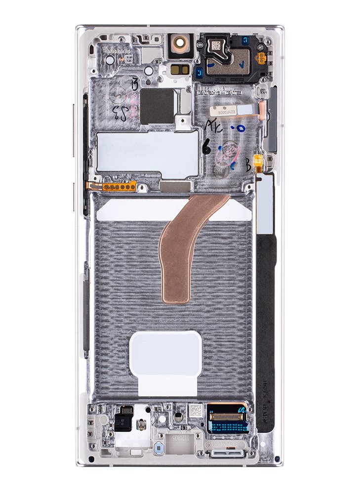 LCD + dotyková doska + predný kryt pre Samsung Galaxy S22 Ultra, phantom white (Service Pack)