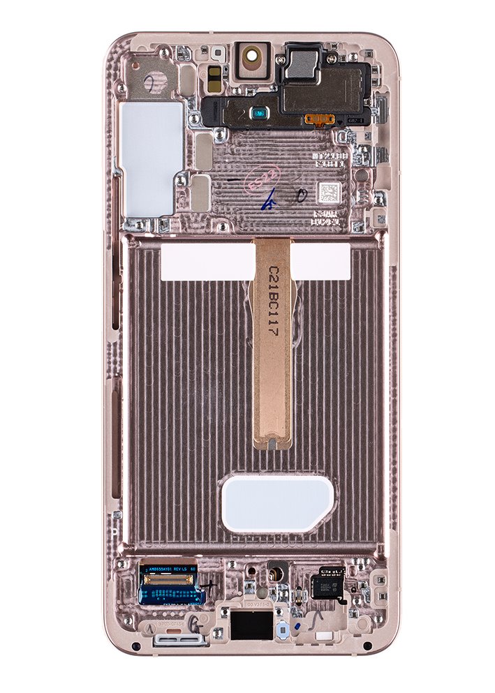 LCD display + Dotyk + Přední kryt Samsung S906B Galaxy S22+ Pink Gold (Service Pack) 