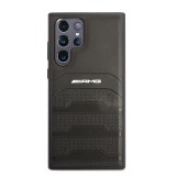 AMG Genuine Leather Perforated Zadní Kryt pro Samsung Galaxy S22 Ultra Black