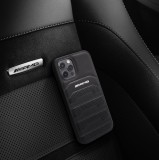 AMG Genuine Leather Perforated Zadní Kryt pro iPhone 13 Pro Black