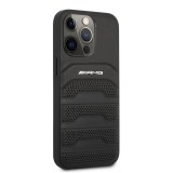 AMG Genuine Leather Perforated Zadní Kryt pro iPhone 13 Pro Black