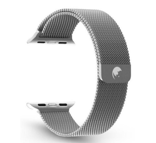 Řemínek ocelový, milánský tah RhinoTech pro Apple Watch 42 / 44 / 45mm stříbrný