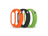 Silikonové řemínky RhinoTech Straps pro Xiaomi Mi Band 6, černá/oranžová/zelená