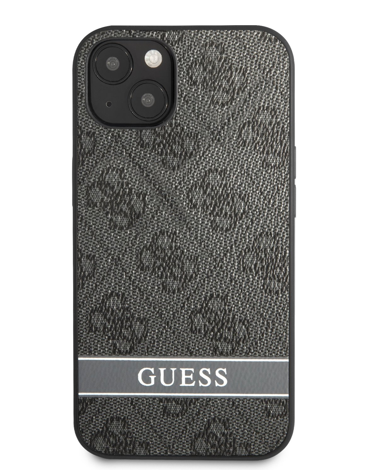 Zadní kryt Guess PU 4G Stripe pro Apple iPhone 13 mini, šedá
