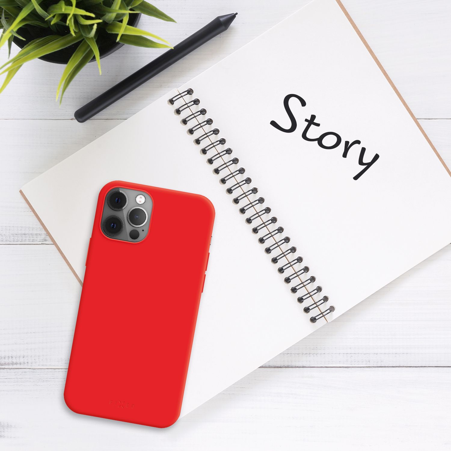 Zadní kryt FIXED Story pro Xiaomi Redmi Note 11T, červená