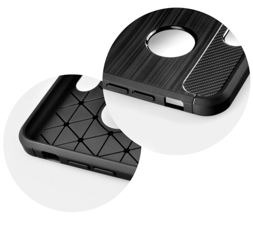 Ochranný kryt Forcell CARBON pro Apple iPhone 12 / iPhone 12 Pro, černá