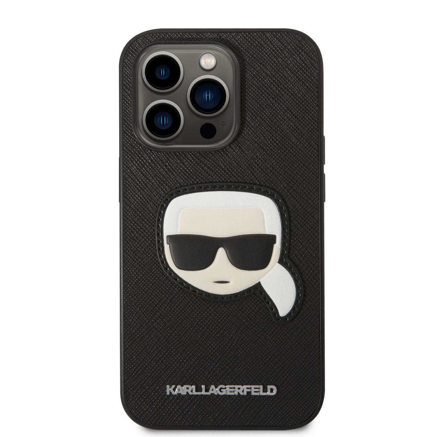 Zadní kryt Karl Lagerfeld PU Saffiano Karl Head pro Apple iPhone 14 Plus, černá