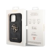 Zadní kryt Guess PU 4G Metal Logo pro Apple iPhone 14 Pro, šedá