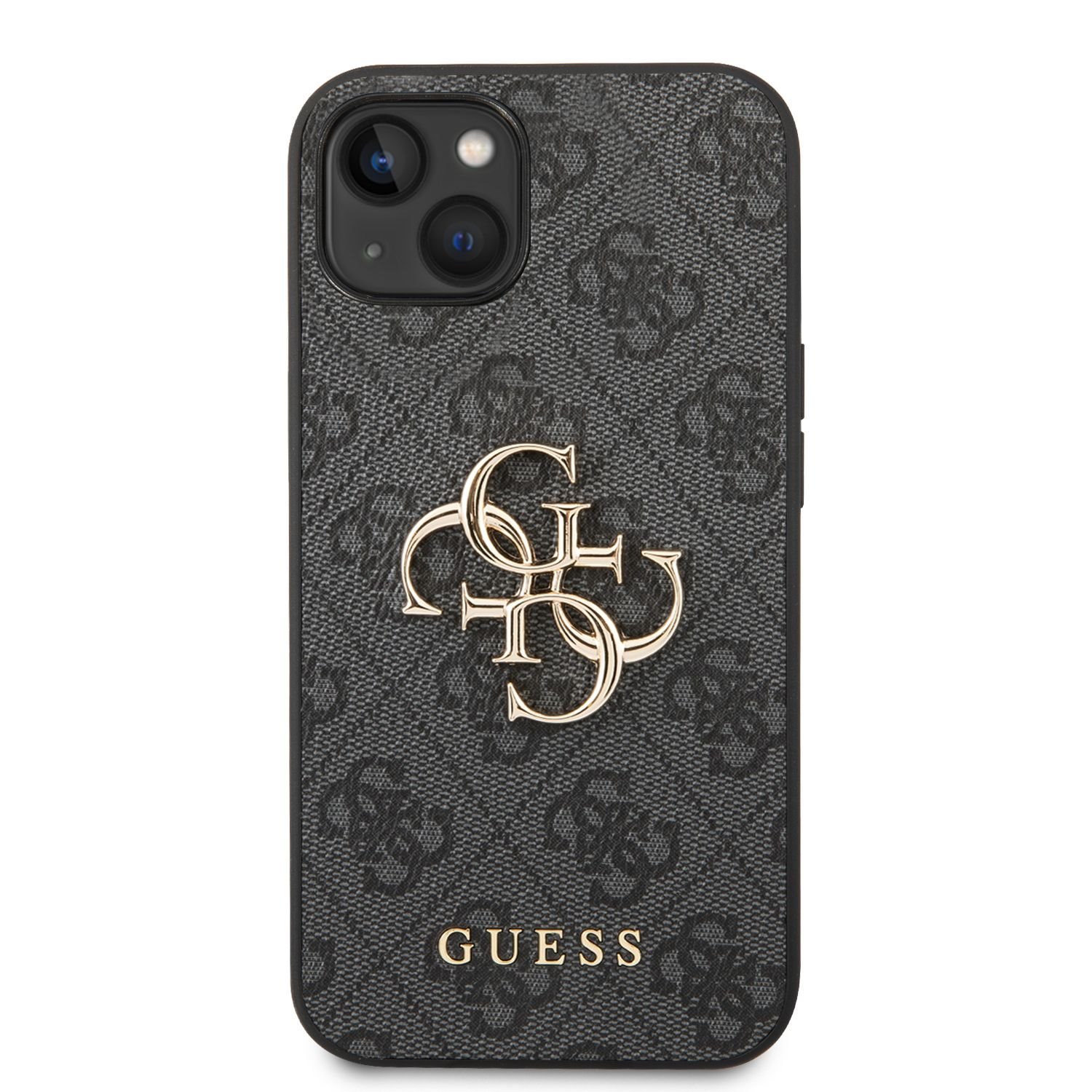 Zadní kryt Guess PU 4G Metal Logo pro Apple iPhone 14, šedá