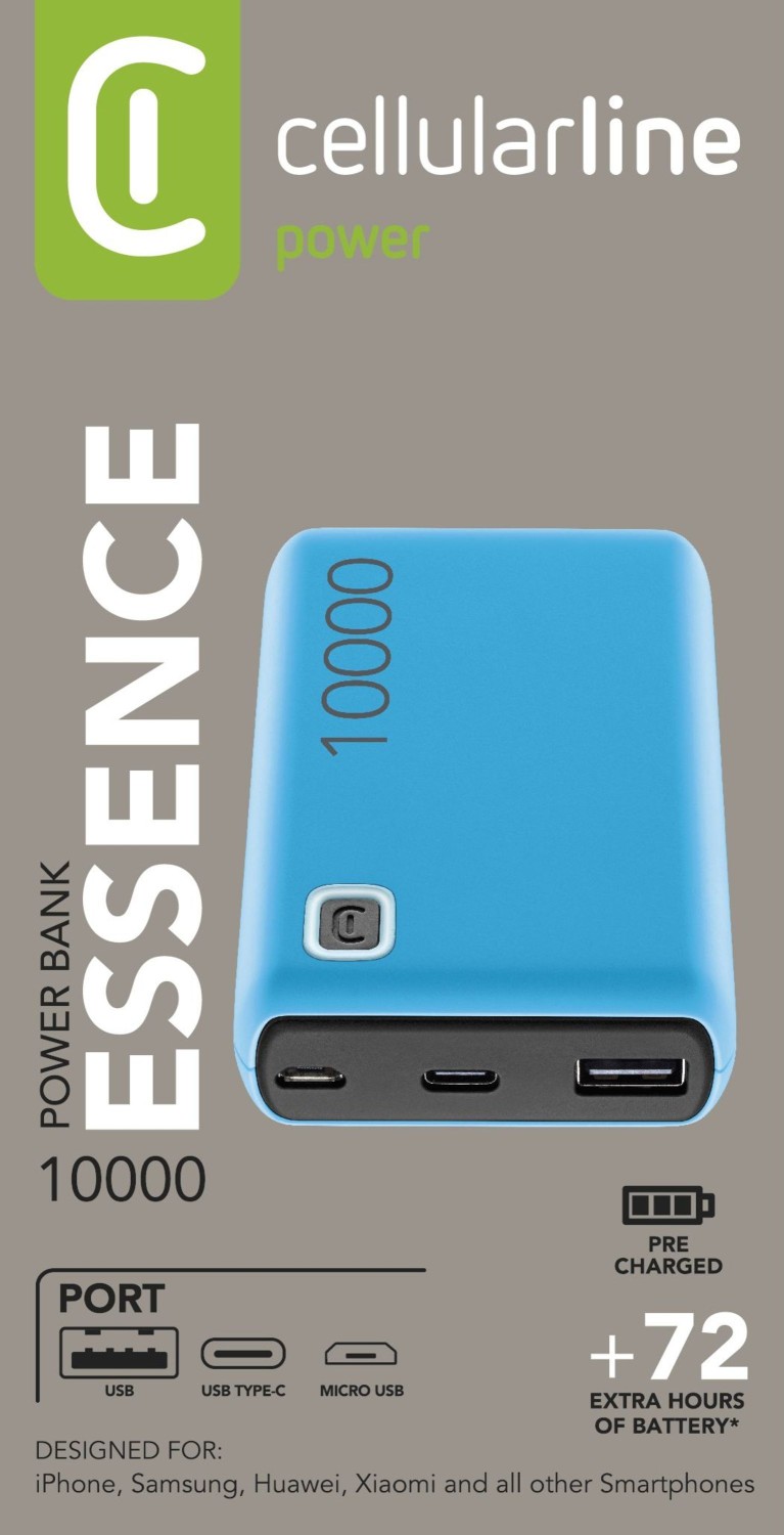 Powerbanka Cellularline Essence 10000 mAh, modrá