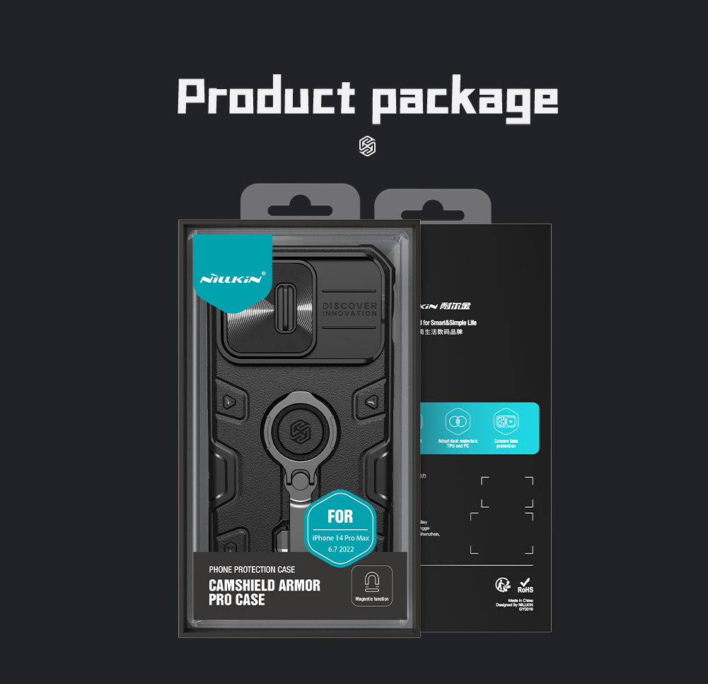 Zadný kryt Nillkin CamShield Armor PRO Magnetic pre Apple iPhone 14 Pro Max, čierna
