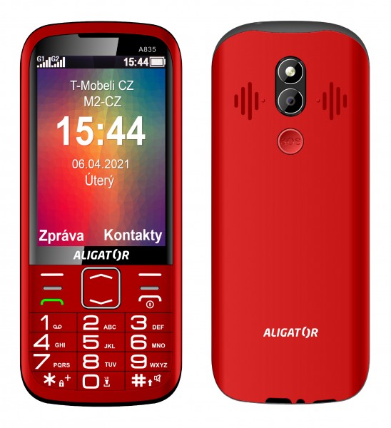 ALIGATOR A835 Senior červený + stolní nabíječka
