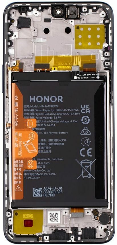 LCD + dotyk + přední kryt pro Honor X8 5G, black ( Service Pack )