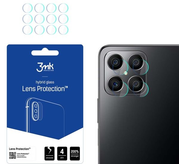 Hybridné sklo 3mk Lens ochrana kamery pre Honor X8 5G (4ks)