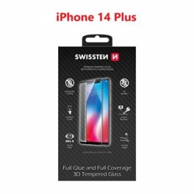 Tvrdené sklo Swissten Ultra Durable 3D Full Glue Glass pre Apple iPhone 14 Plus, čierna