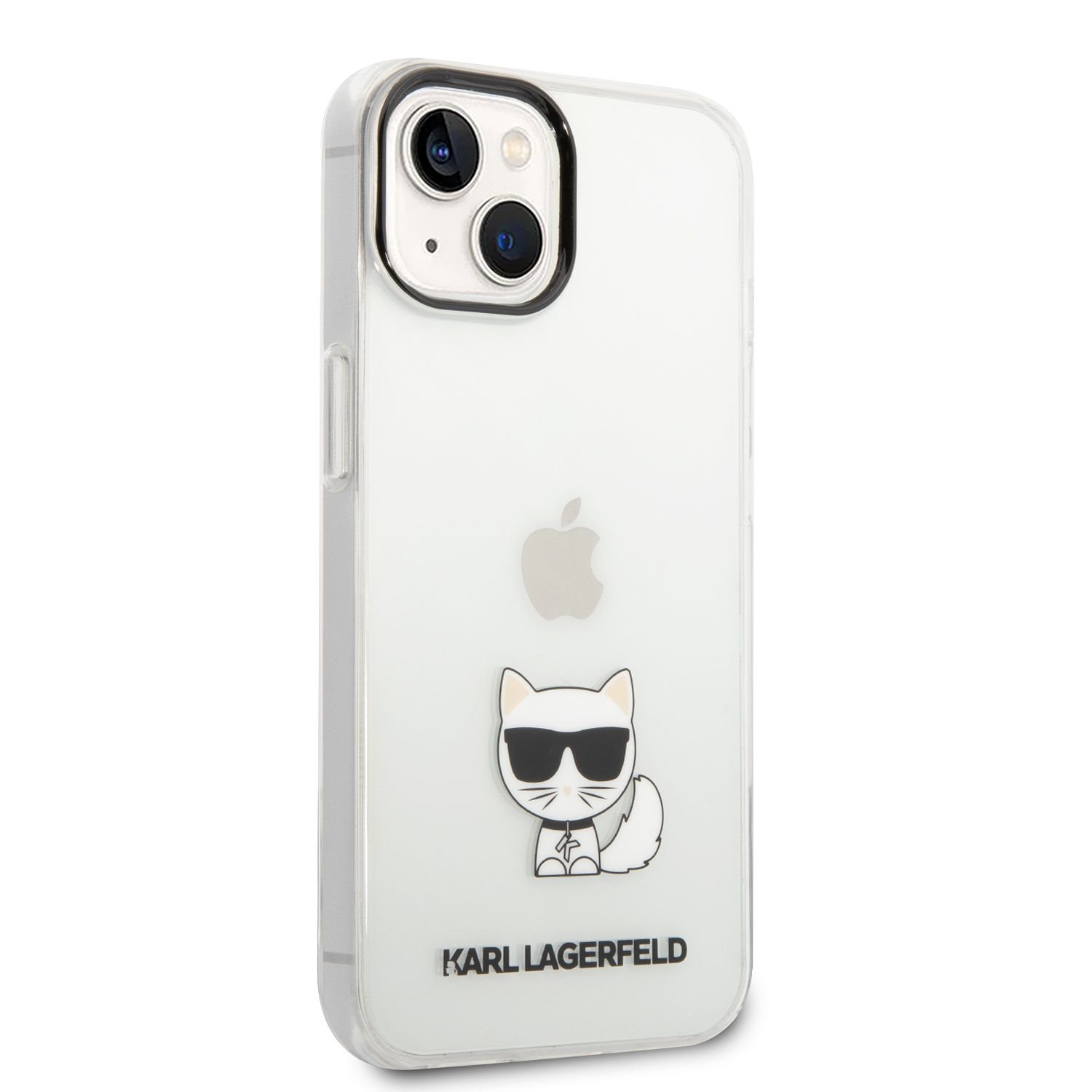 Zadní kryt Karl Lagerfeld Choupette Logo pro Apple iPhone 14, transparentní
