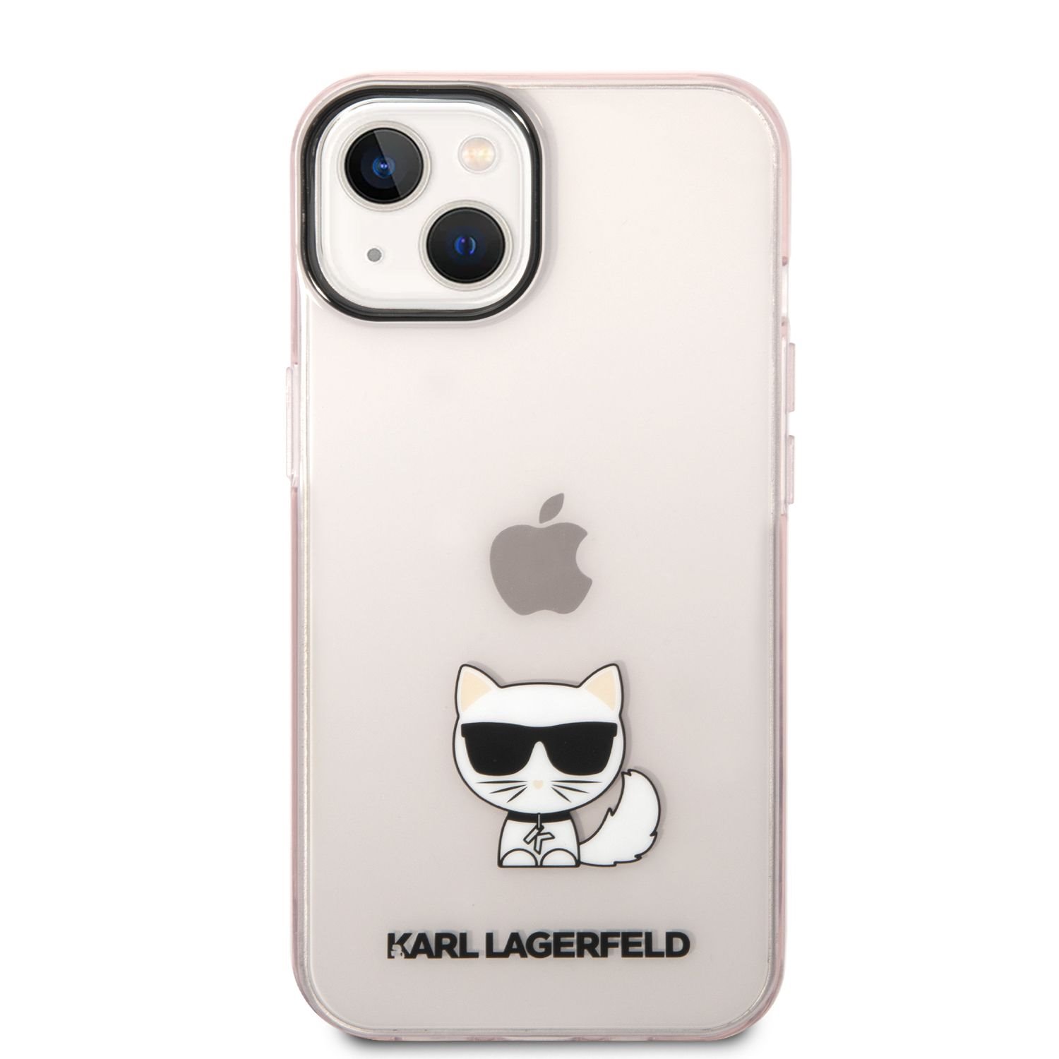 Zadní kryt Karl Lagerfeld Choupette Logo pro Apple iPhone 14, růžová