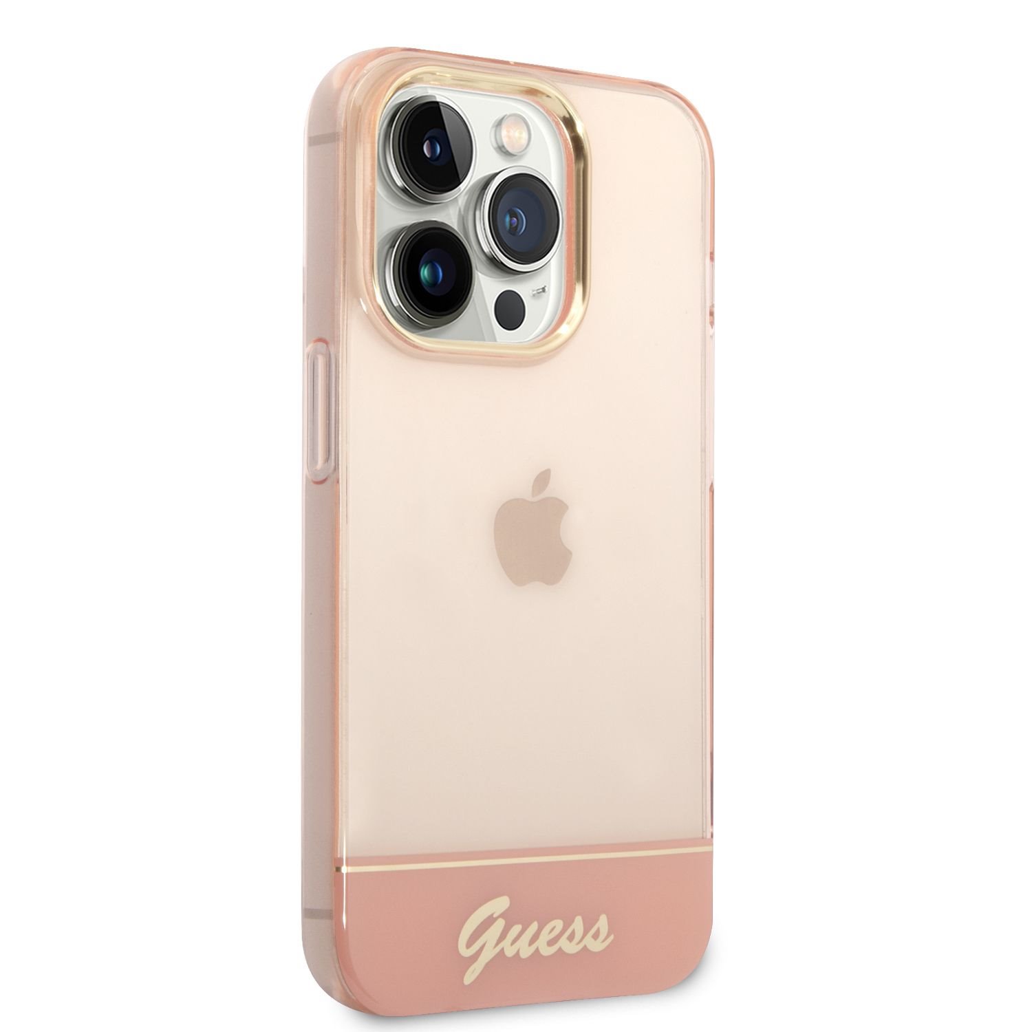 Zadní kryt Guess PC/TPU Camera Outline Translucent pro Apple iPhone 14 Pro Max, růžová