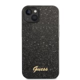 Zadní kryt Guess PC/TPU Glitter Flakes Metal Logo pro Apple iPhone 14, černá